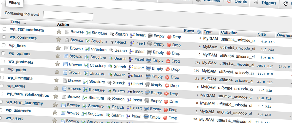 Tips to optimise a WordPress database