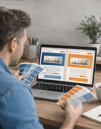 Comparing different website colour schemes for branding